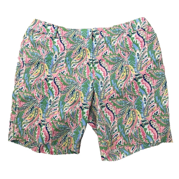 Talbots Perfect Short Womens 22W Colorful Paisley Print Cotton 10" High Rise - Picture 1 of 10